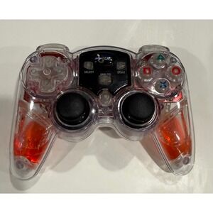 dreamGEAR Lava Glow Wireless Controller for PS3‎ Clear Red UNTESTED no receiver